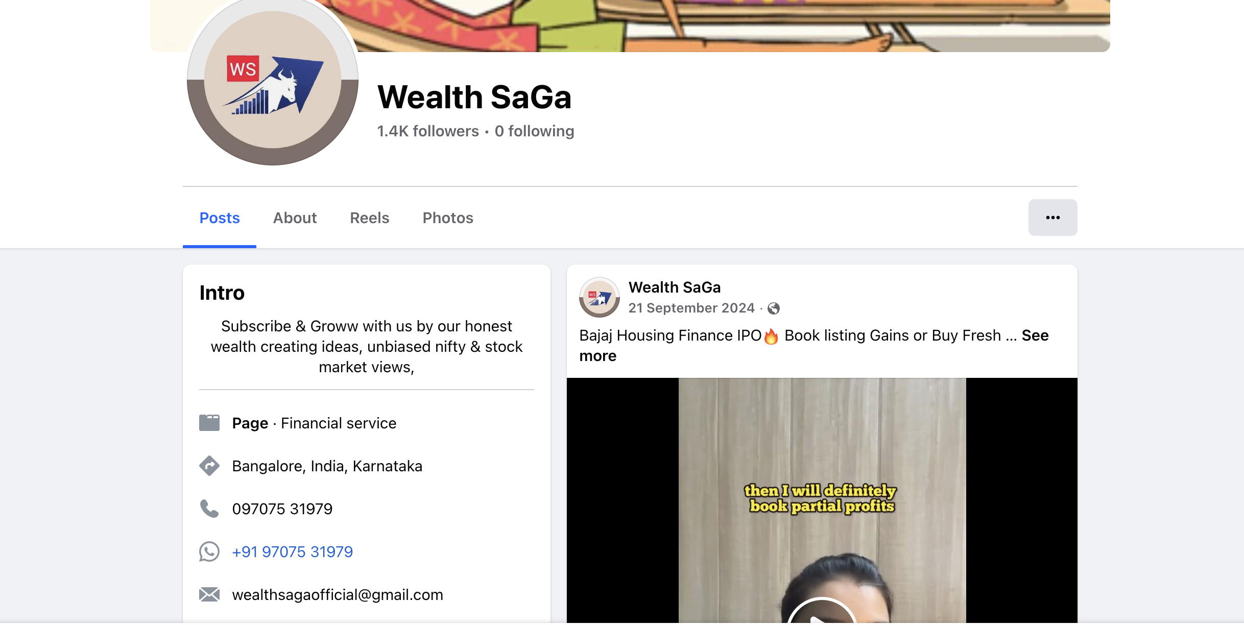 Wealth Saga community engagement social media screenshot